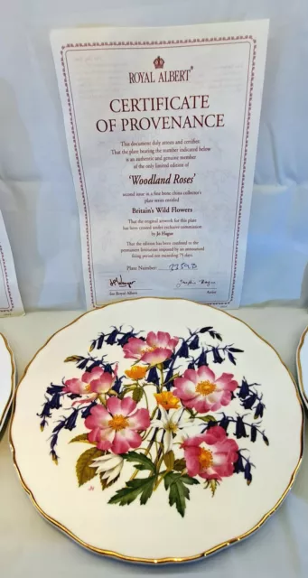 Collection of 3 'Royal Albert' Britains Wild Flowers bone china plates, boxed 3
