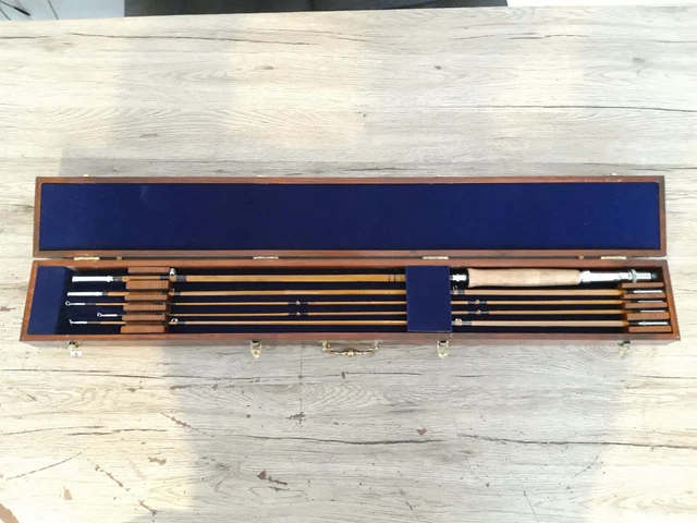Canne à Mouches Ancienne En Bambou Refendu - Avec Son Coffret En Bois - Occasion