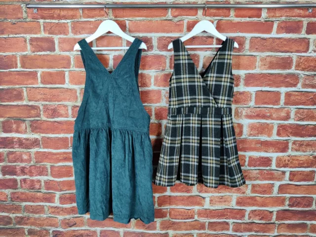 Girls Bundle Age 8-9 Years Next F&F Winter Pinafore Dresses Green Cord 134Cm