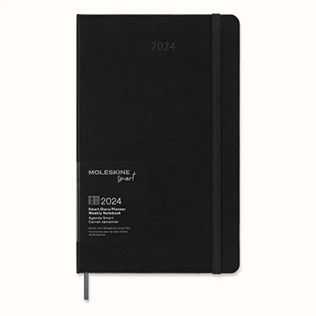 (TG. Large) Moleskine Agenda Settimanale Smart 12 Mesi 2024, Smart Planner, Agen