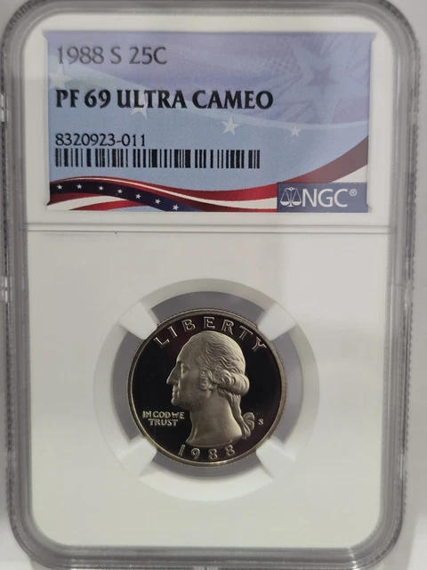 1988 S 25C Washington Quarter Proof PCGS PR69DCAM Nice Coin $27.97 1988 S 25C Washington Quarter Proof PCGS PR69DCAM Nice Coin $27.97