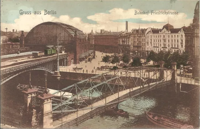 Sehr schöne AK. Von Gruss aus Berlin, Zu Sehen ist Bahnhof Friedrichstrasse