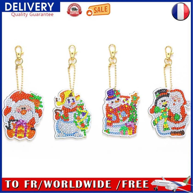 4x Diamond Painting Christmas DIY Keychain Bag Pendant Jewelry Decor (T-23)
