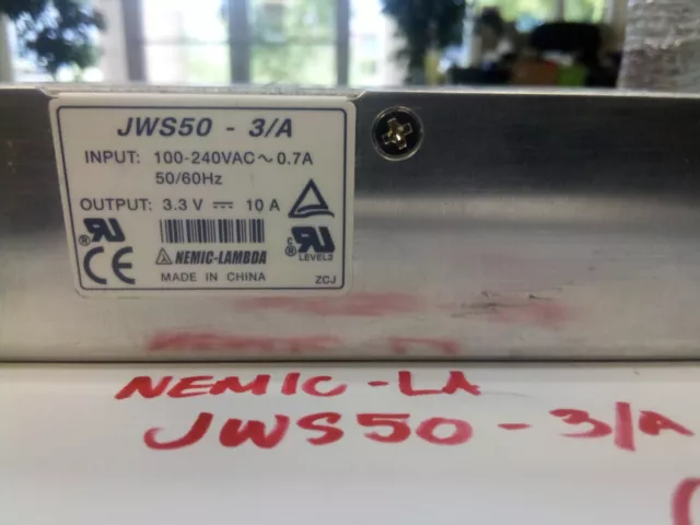 Nemic-Lambda Jws50-3/A  Power Supply,  3.3V, 10A Nom.