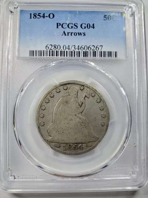 1854-O Arrows - Seated Liberty Half Dollar PCGS - G04