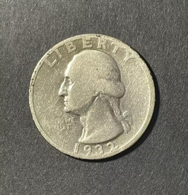 1932 S WASHINGTON QUARTER - G Good - Key Date Only 400k Made - 90% Silver