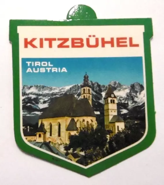 Souvenir-Aufkleber Kitzbühel Kirche Zum Heiligen Andreas Tirol Österreich 80er