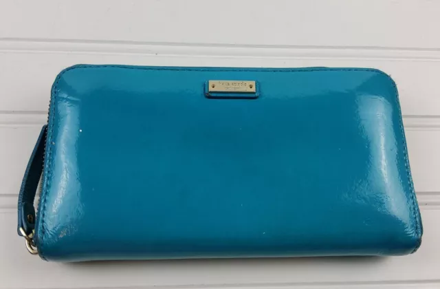 Kate Spade NY Leather Zip Around Wallet Blue