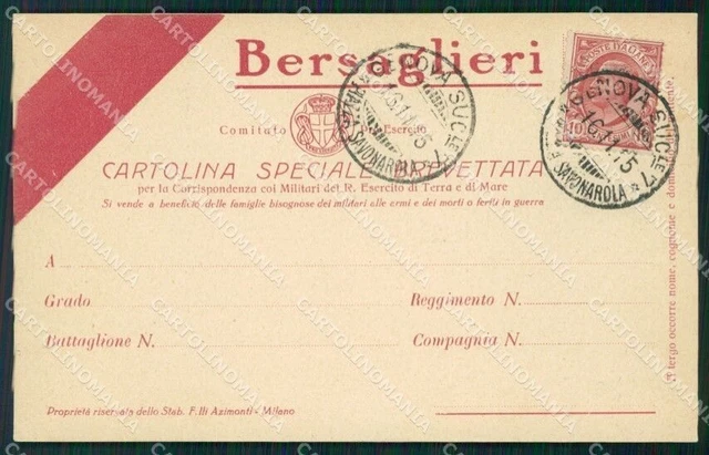 Militari Bersaglieri cartolina QT5640