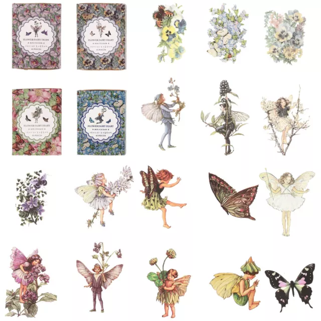 4 Boxes Decorative Handbook Stickers Floral Journal Flower Fairy Water Bottle