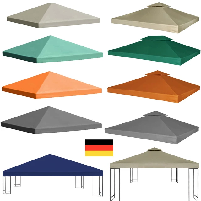 Partyzelldach 3x3m TANZEM Pavillondach Ersatz 3x3 M Grün - Wasserdichtes Partyzelt Dach 270 G/m² Oxford Gewebe Partyzelt Dach 3x3m