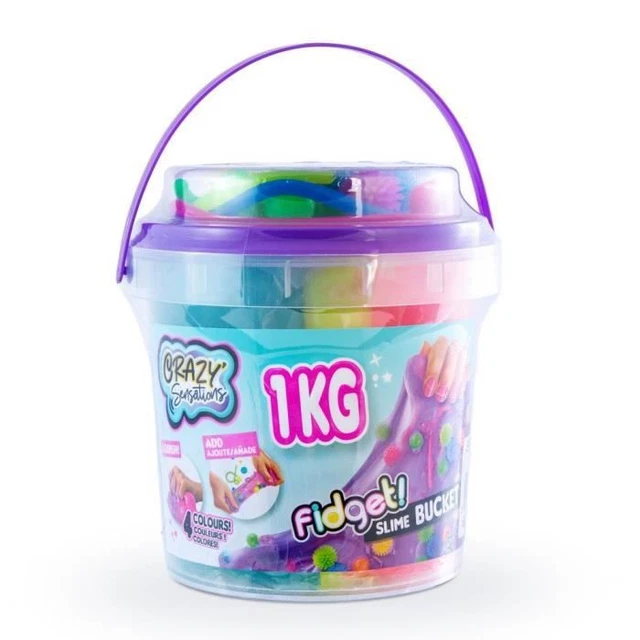 Canal Toys So Slime – Baril Géant 1 Kg De Slime 4 Couleurs + 14 Fidgets Toys, Loisir Créatif Anti-stress Dès 6 Ans