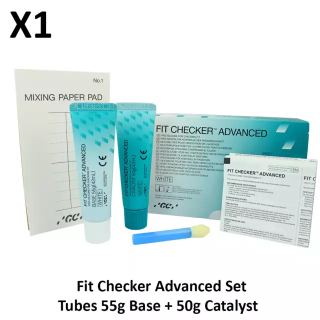 GC Fit Checker Advanced VPS Occlusion Dental Lab Tubes 55g Base 50g Catalyst Set