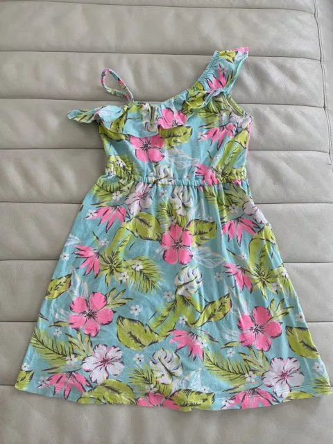 carters girls summer dress sundress size 5 100% cotton floral print Asymmetrical