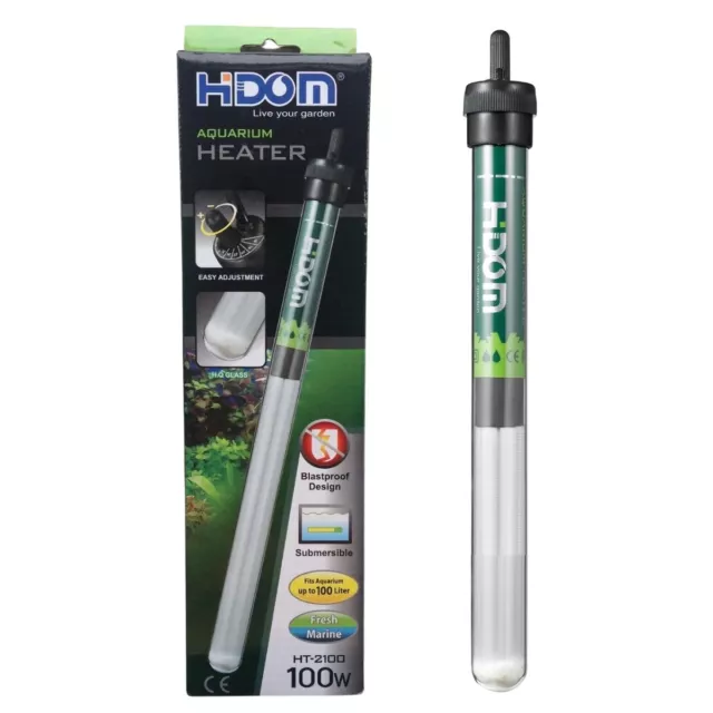 Bonlux 100W Chauffage D'aquarium, Température Réglable Chauffage  Submersible pou