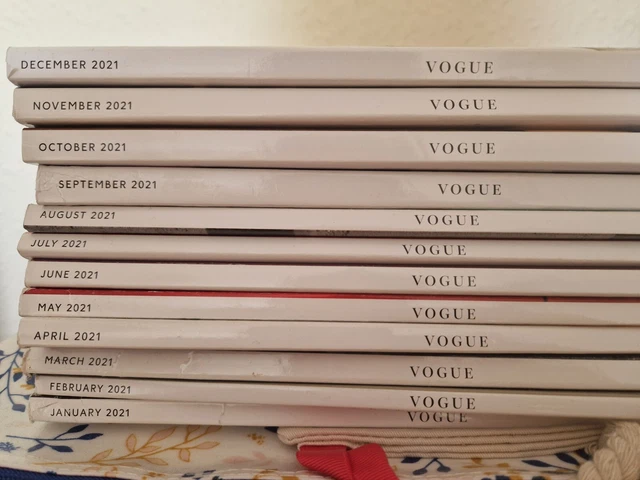BRITISH VOGUE UK Entire Complete 2021 All 12 Issues Magazines Bundle