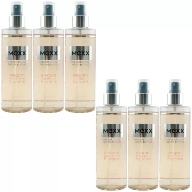 Mexx Bodyspray ELEGANT MANDARIN & PRALINE 6 x 250ml Body Splash Körperspray