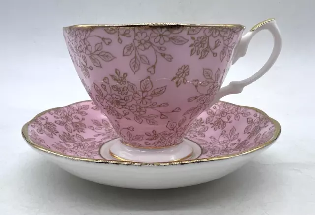 2006 Royal Albert Archive Teas Pink Rose Floral Tea Cup & Saucer Set England