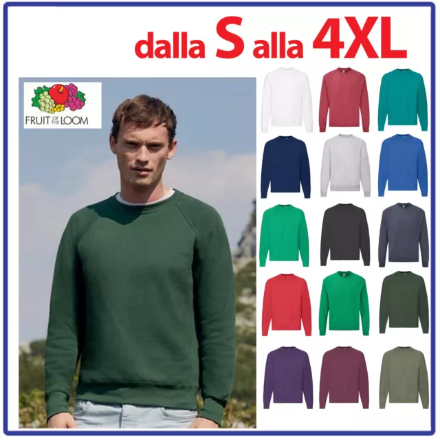 felpa uomo donna girocollo fruit of the loom cotone da lavoro xl xxl invernale