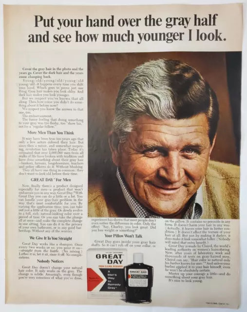 1967 Great Day Hair Color For Men Vintage Print Ad From Clairol Research