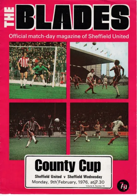 Sheffield Utd V Sheffield Wednesday  Sheffield County Cup  9/2/76