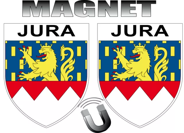 2x MAGNET forme écussons JURA département 39 blason magnétique 4x5cm