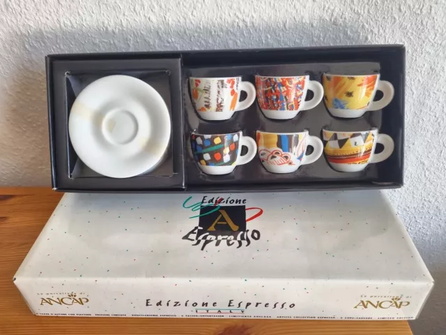Espresso Tassen Set 6 Tassen und Untertassen, Disign Brazil by Oscar von ANCAP