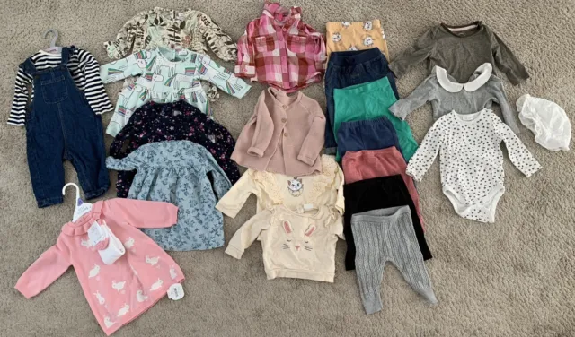 Baby Girl Clothes Bundle/Assorted Brands/3-6 Months - Some Brand New - 23 Pieces