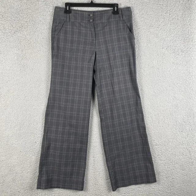 New York & Company Womens Dress Pants Size 10 Grey Striped Stretch Business ￼