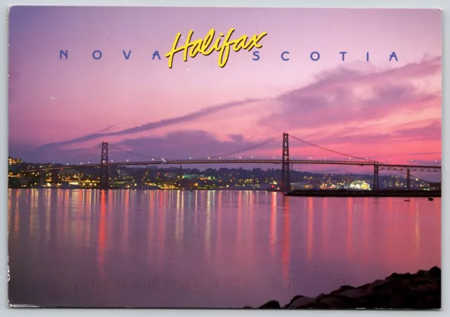 Postcard Angus L MacDonald Bridge Halifax Nova Scotia Canada Oversized Card