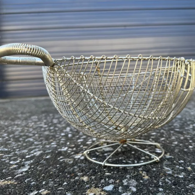 LARGE Mid-Century French Wire Kitchen Basket and Colander ~Farmhouse Cottagecore 3