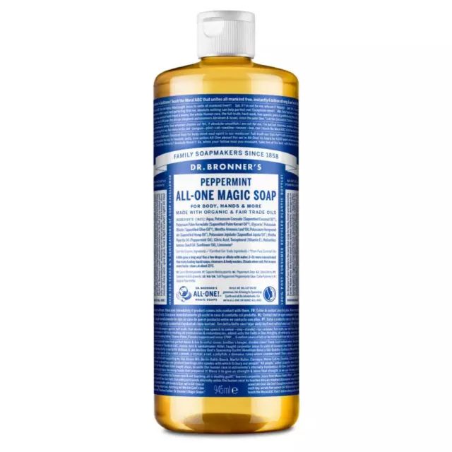 Savon magique tout-un à la menthe poivrée Dr Bronner - 945 ml