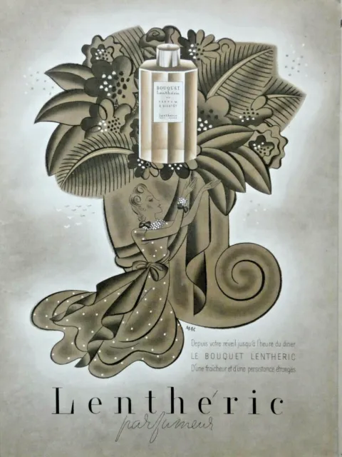 1939 Press Advertisement Perfume Le Bouquet Lentheric