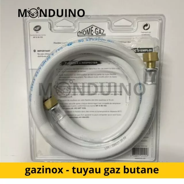 Gazinox - Tuyau Gaz Butane A Vis Inox/ Gaz De Ville A Vis Blanc