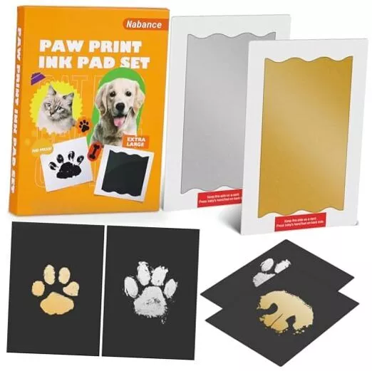 Baby Footprint Kit, Paw Print Kit, Dog Nose Print 2-Pack, Large Gold & Silver