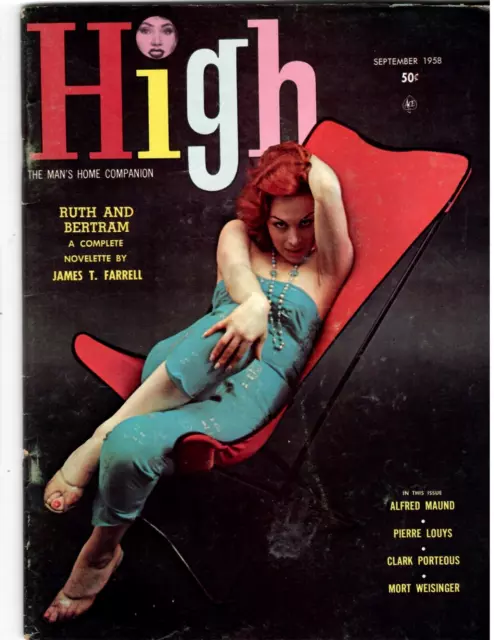 Vintage Men's Cheesecake Magazine HIGH Sept. 1958 Brigitte Bardot,Fiction,Humor