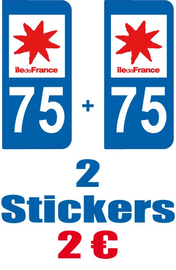 2 Adesivi Per Targa Auto Dipartimento 92 (Hauts-de-Seine) | Regione Île-de-France | Formato Ufficiale 9,7x4,6 Cm