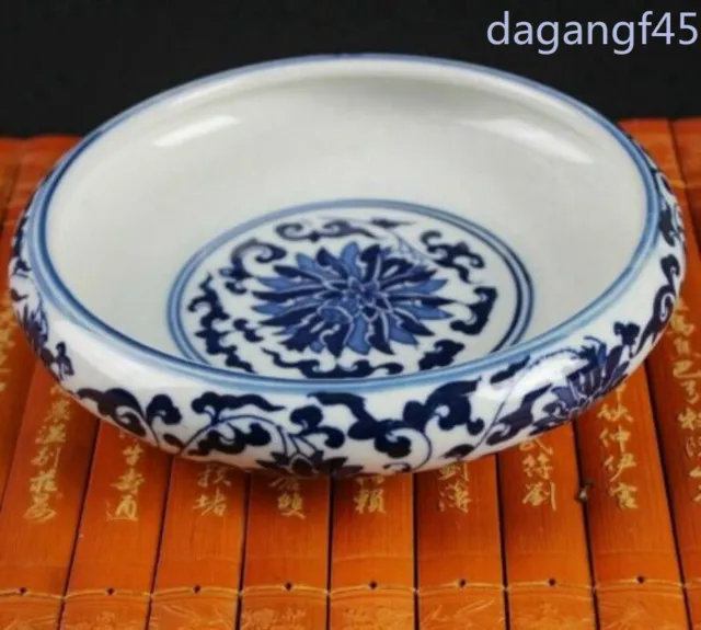 Chinese Old Blue and White Porcelain Writing-brush Washer Ceramics