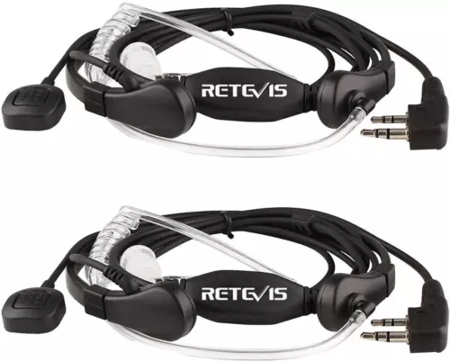 Retevis 2 Pin Walkie Talkie Earpiece Throat Mic Headset Compatible with 2...