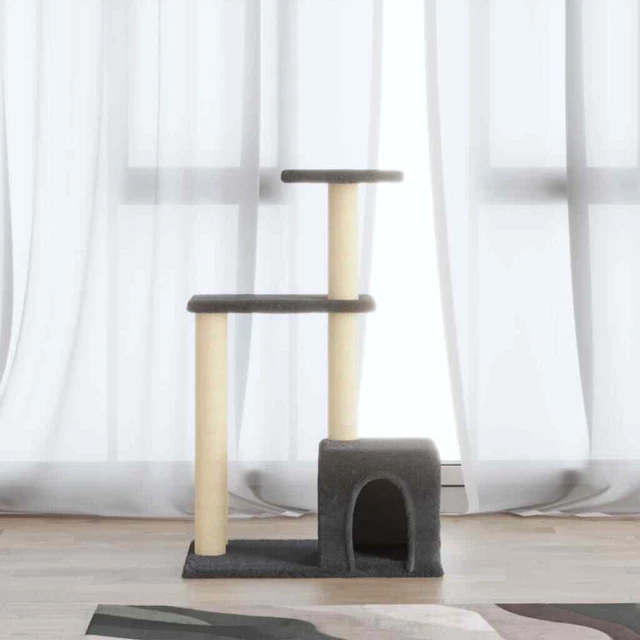 Arbre à chat avec griffoirs en sisal Gris foncé 71 cm