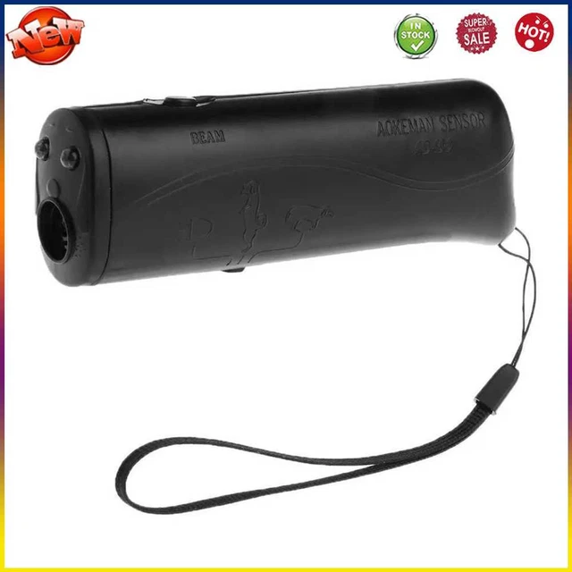 Nuevo Repelente Ultrasónico para Perros de Plástico con Linterna LED para Accesorios para Mascotas (Bla