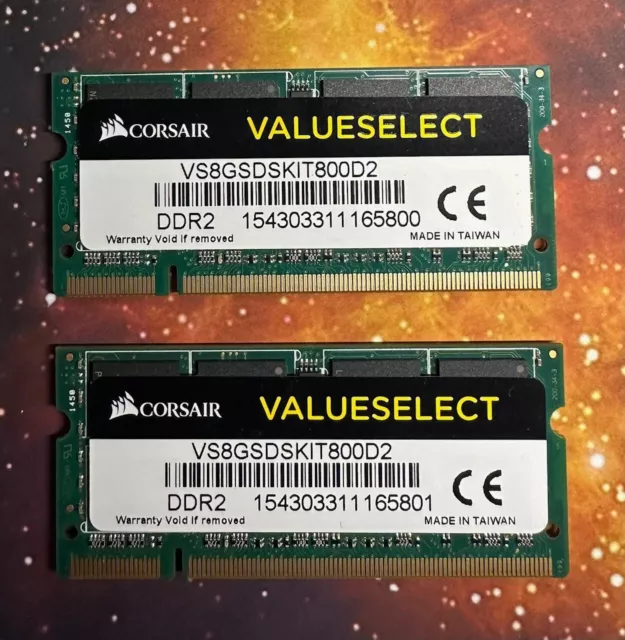 Corsair PC2-6400 8 GB (2x4gb) SODIMM  Memory (VS8GSDSKIT800D2)