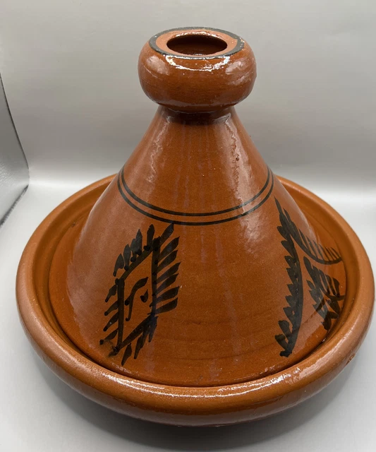 Olla de cocina marroquí tajine sin plomo terracota acristalada 10,5 in