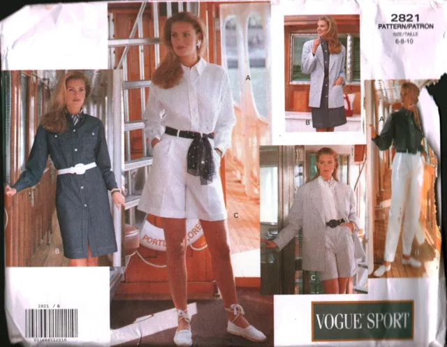 2821 Vintage Vogue Sewing Pattern Misses Jacket Top Pants Shorts Dress UNCUT OOP