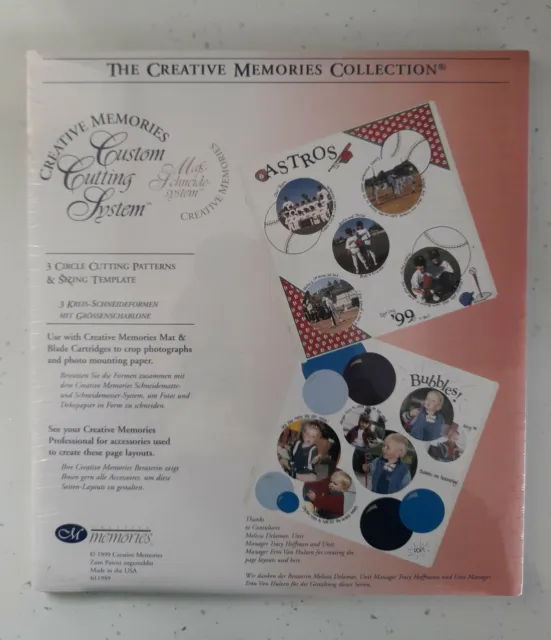 The Creative Memories Collection 3 Kreisschneidemuster & Größenvorlage