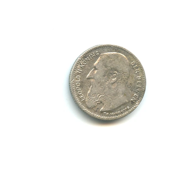Belgique 50 centimes argent Léopold II 1907 n°E66