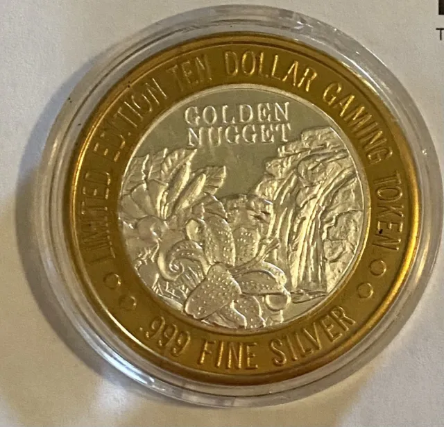 Golden Nugget Limited Edition $10 Silver Gaming Token - .999 Silver (1.3 oz.)