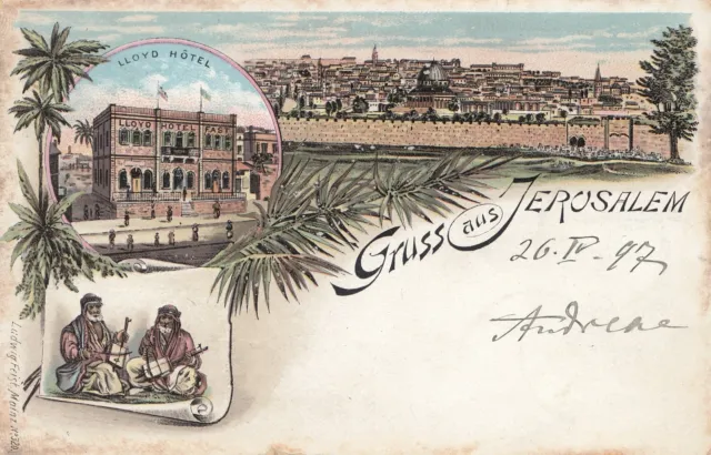 Palestine: 1897: post card Jerusalem to Charlottenburg