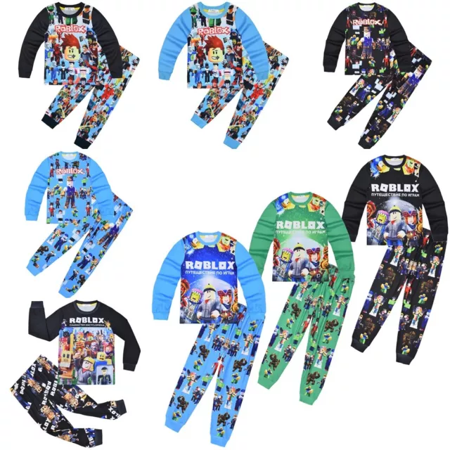 Boys Roblox Pyjamas T-shirt Pants Pjs Set Nightwear Outfits Kids Sleepwear Sets