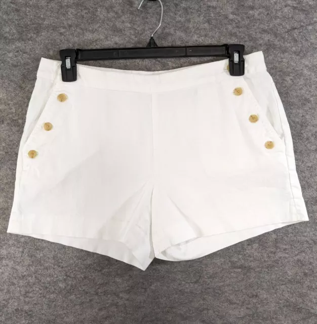 Banana Republic Shorts Womens 12 White Stretch Wide Leg Paneled Sailor Buttons